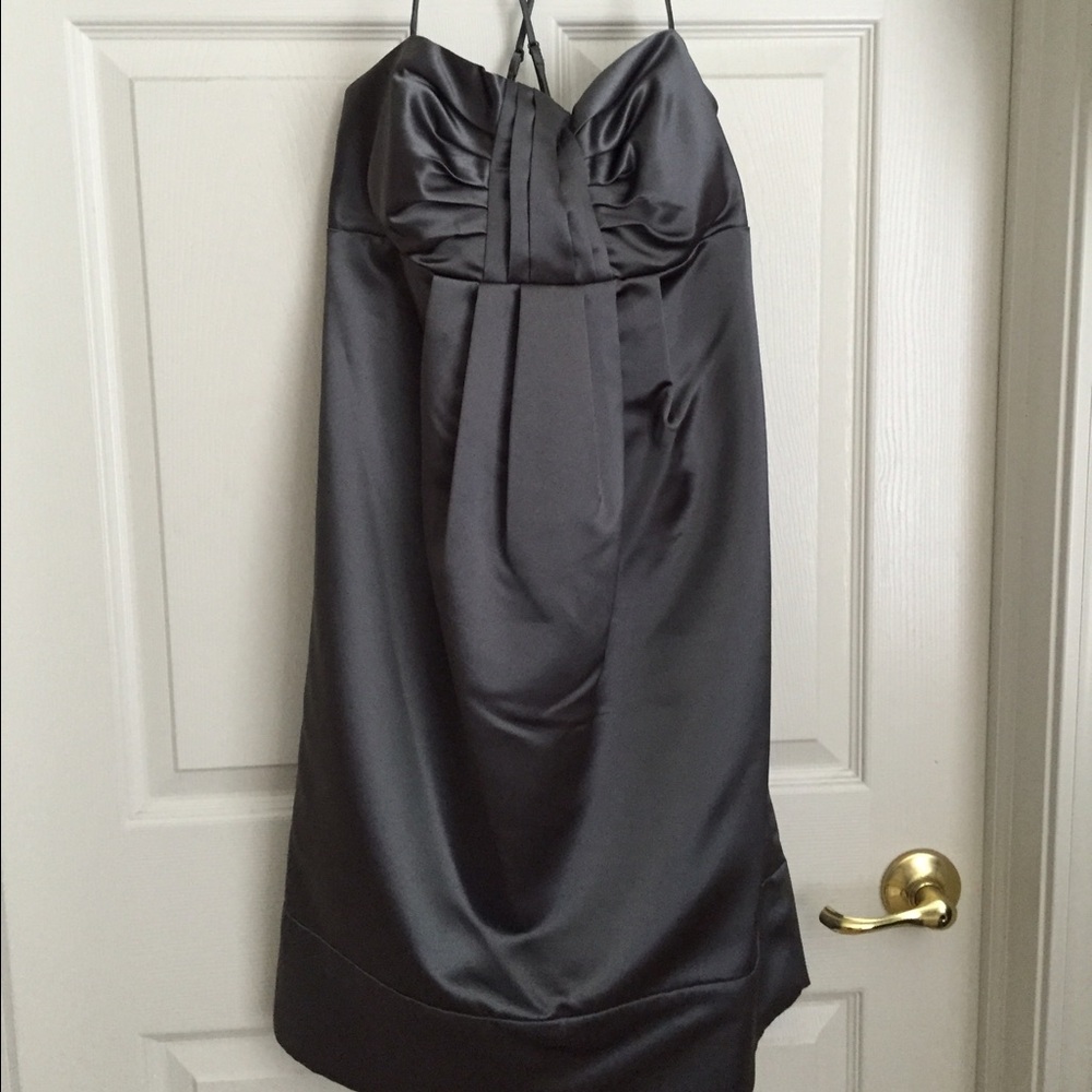 Dark grey satin dress